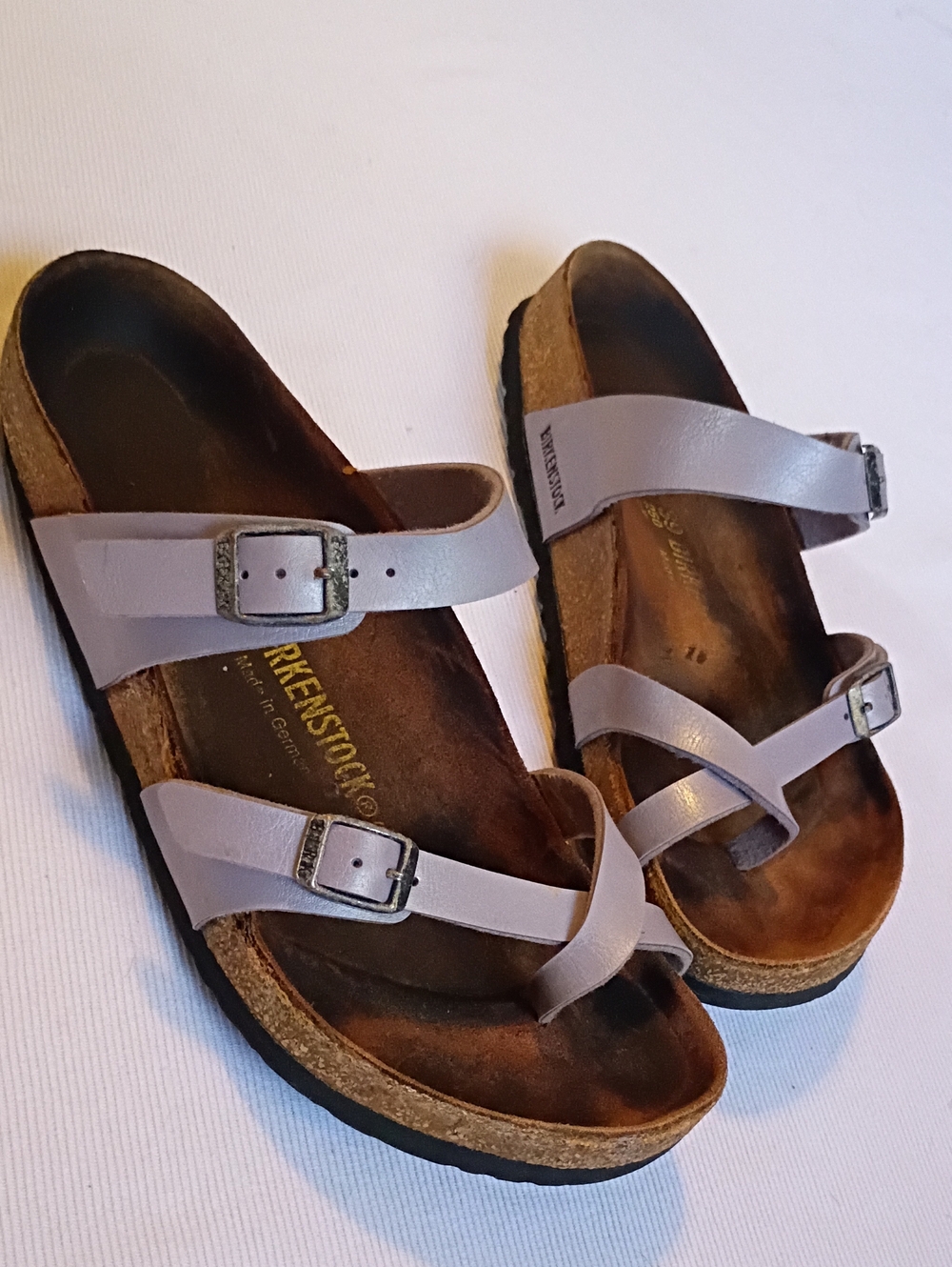 Birkenstock Women’s Light Lavender Dual-Strap Cork Sandals